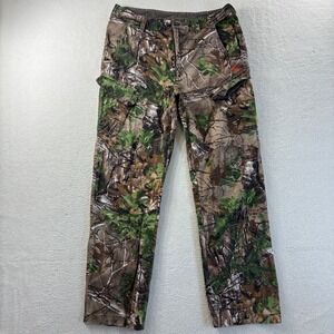 Game Winner Camo Cargo Pants Mens Medium 32x30 Brown Realtree Cotton Adjustable